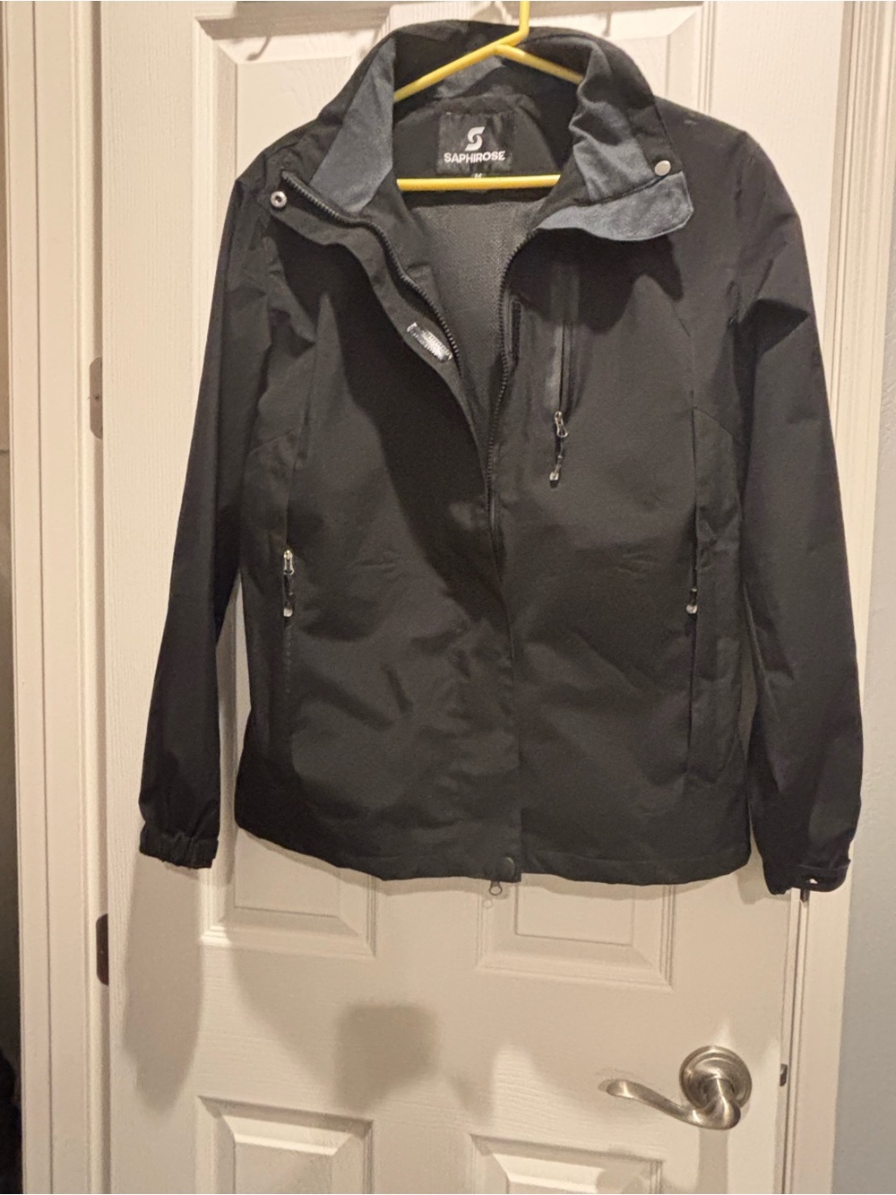 Saphirose Women's Black Utility Jacket - Lightweight Weatherproof Shell